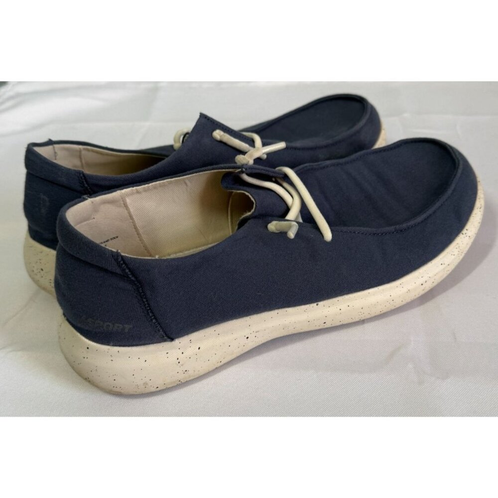 Jsport Womens Wenden‎ Casual Slip On Shoe Size 10 Navy Blue Canvas Loafer Boat